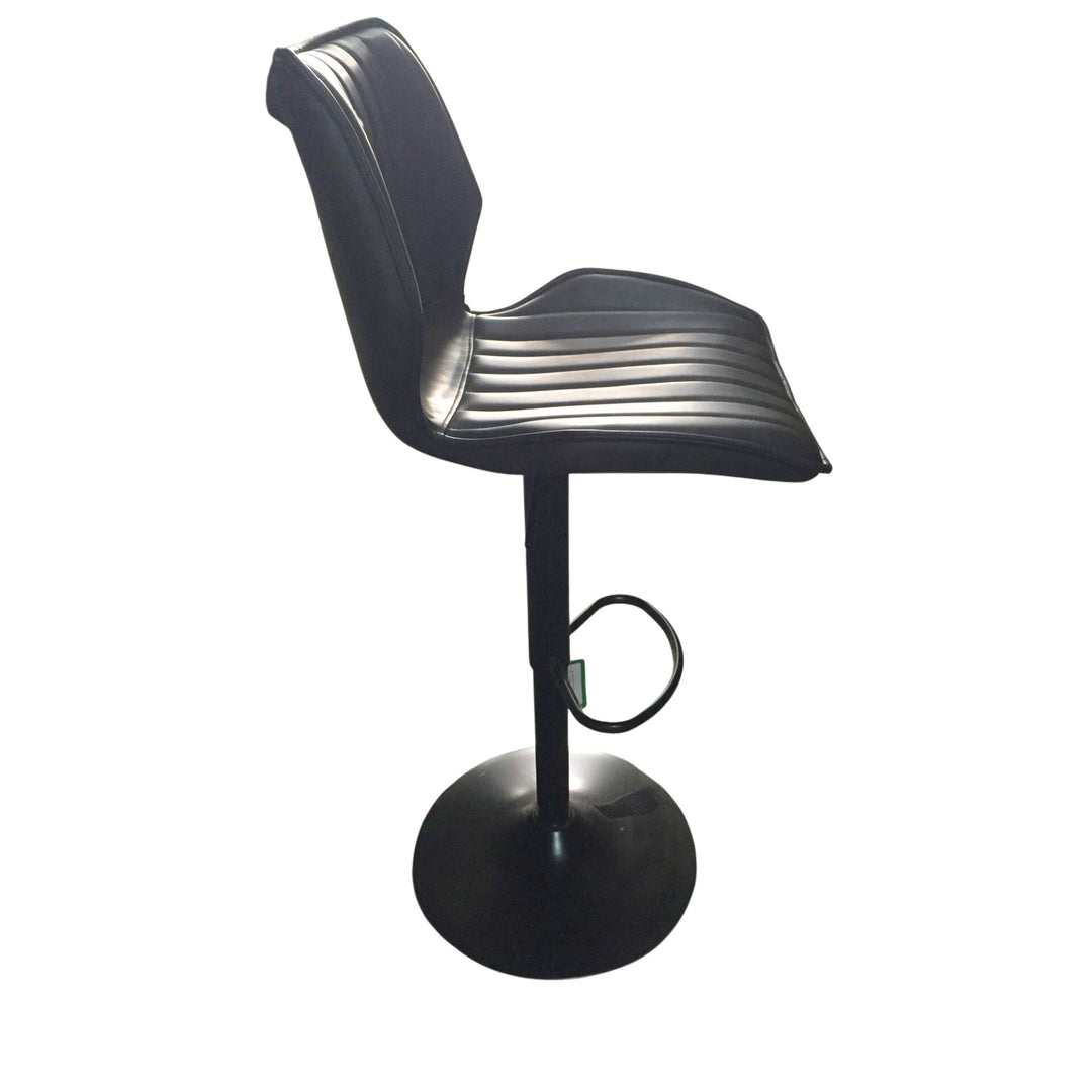 Junelle Gas Lift Bar Stool Vegan Leather Grey SET OF 2