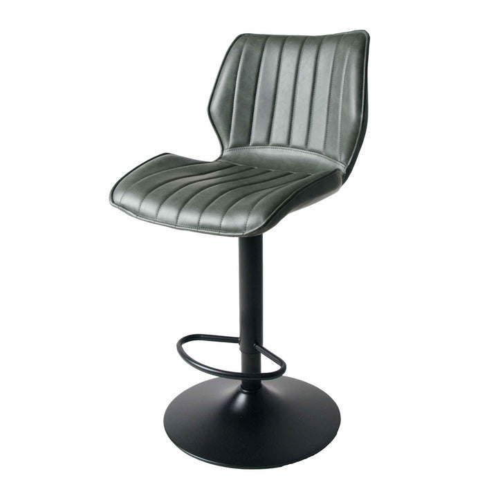 Junelle Gas Lift Bar Stool Vegan Leather Forest Green SET OF 2