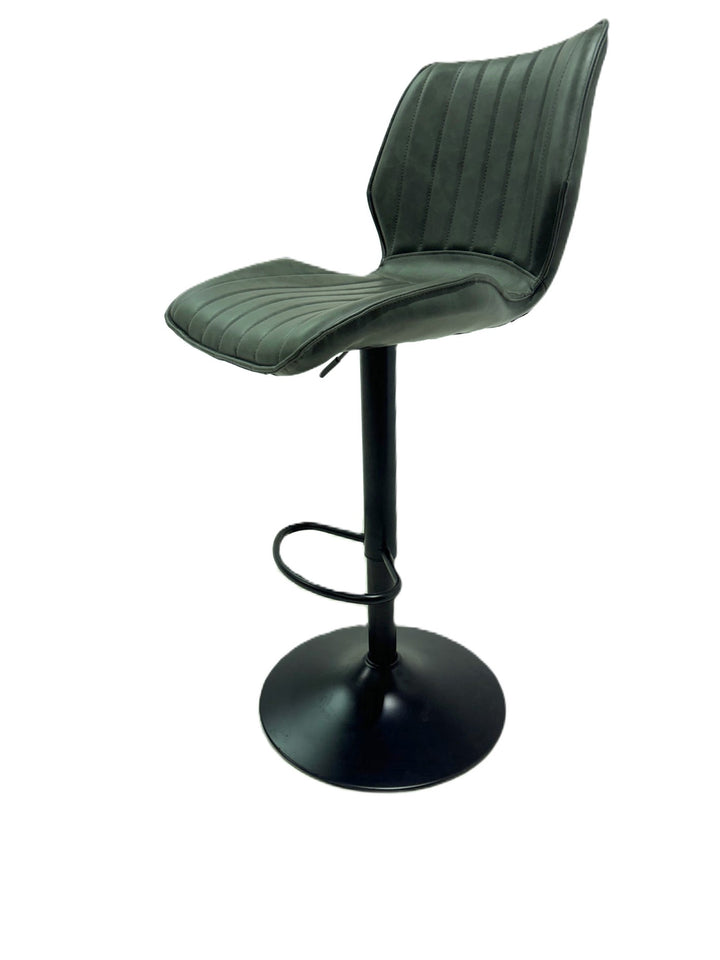 Junelle Gas Lift Bar Stool Vegan Leather Forest Green SET OF 2