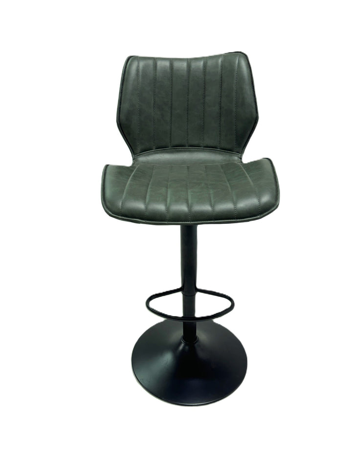 Junelle Gas Lift Bar Stool Vegan Leather Forest Green SET OF 2