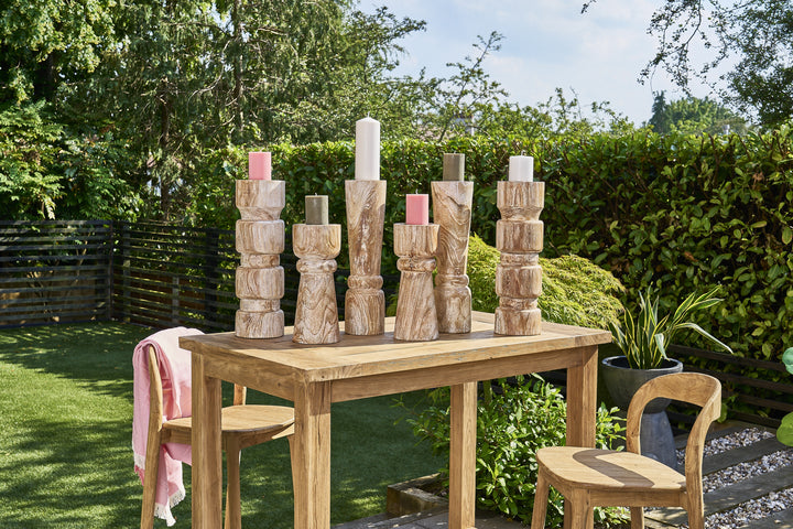 Ylmer White Wash Queen Candlesticks - set of 2