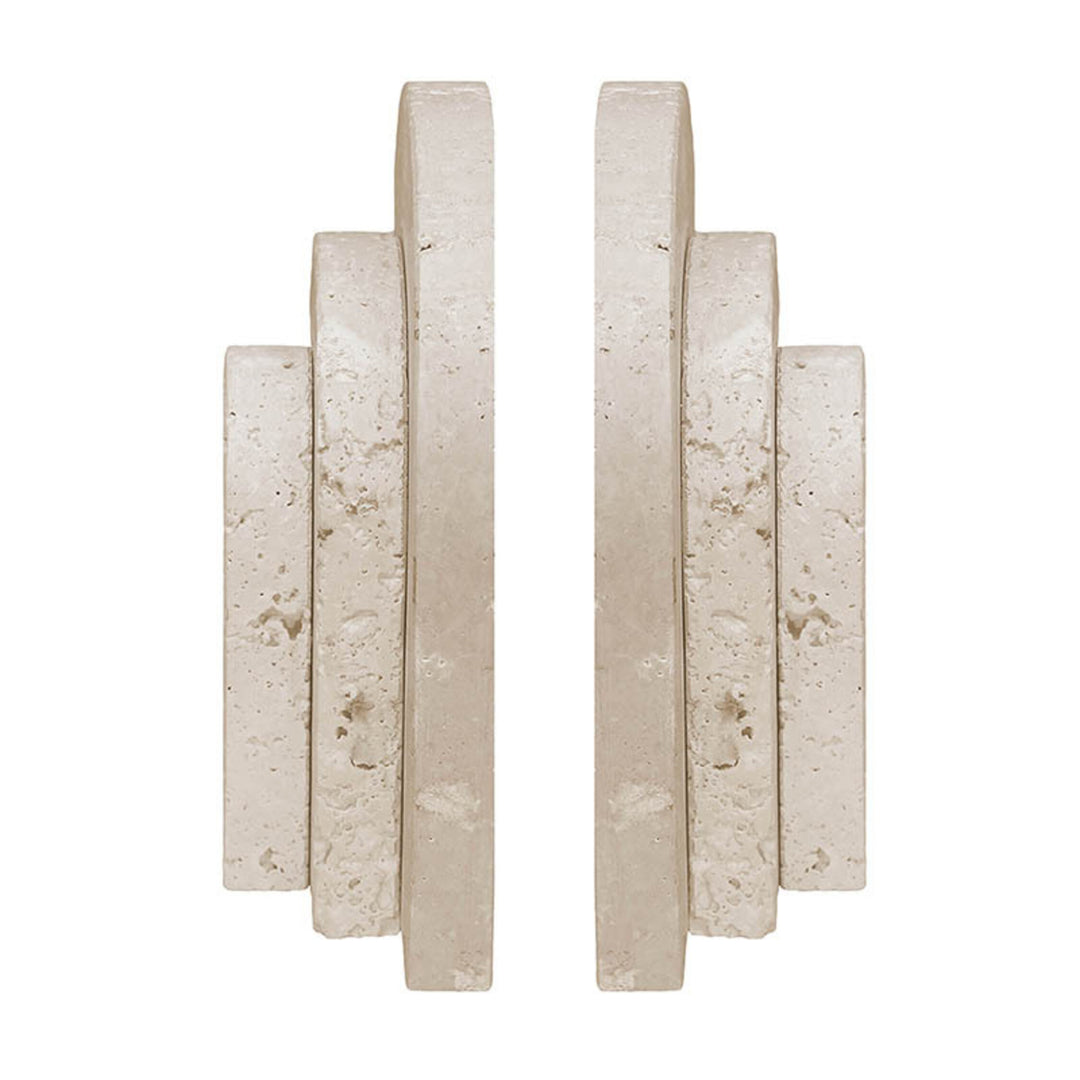 Arched Two Travertine of Set Bookends Corvessa