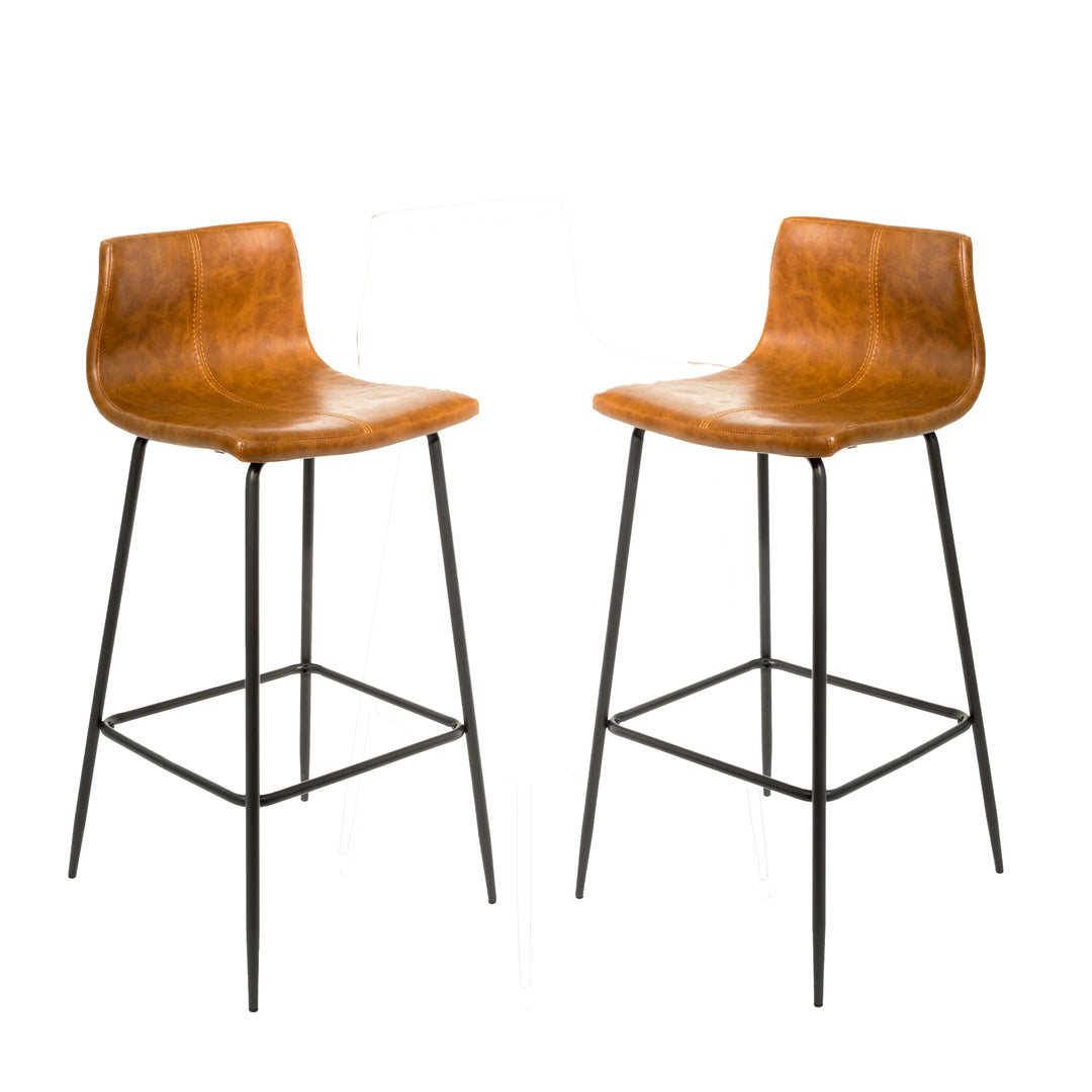 Kavira Barstool Vegan Leather Tan SET OF 2
