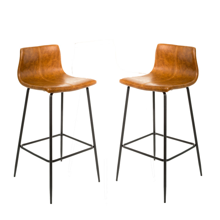 Kavira Barstool Vegan Leather Tan SET OF 2