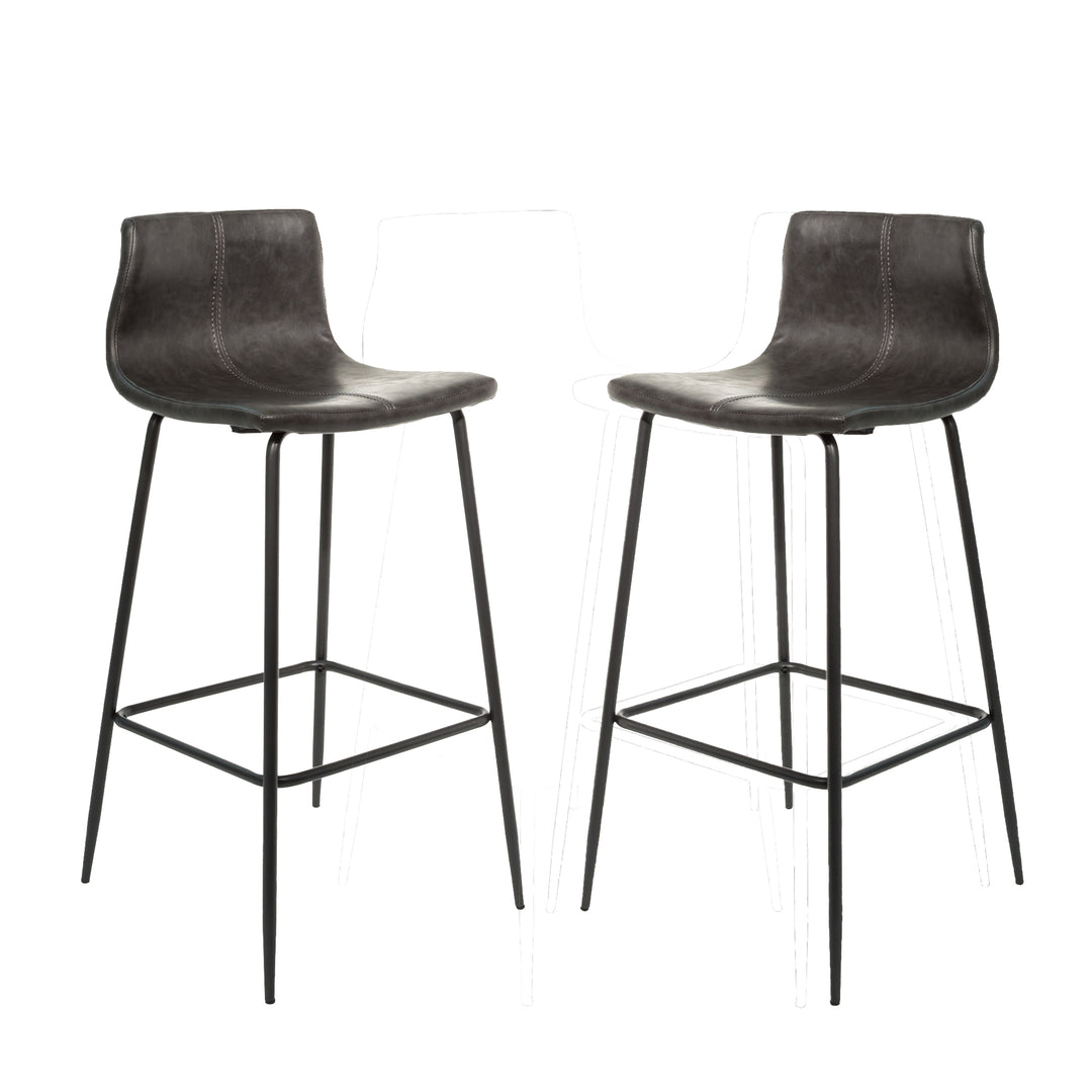 Kavira Barstool Vegan Leather Grey SET OF 2