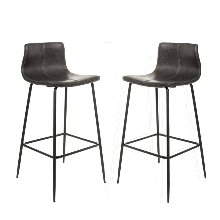 Kavira Barstool Vegan Leather Grey SET OF 2