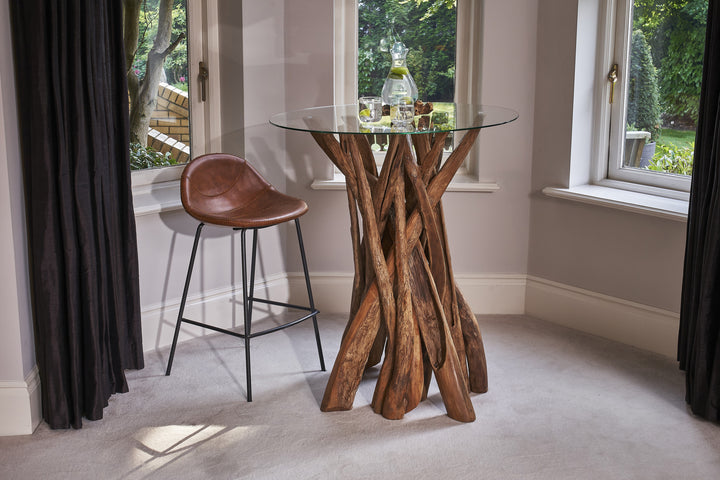 Lunmere Baseball Barstool Tan SET OF 2