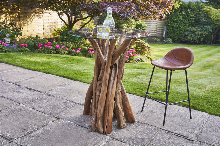 Lunmere Baseball Barstool Tan SET OF 2