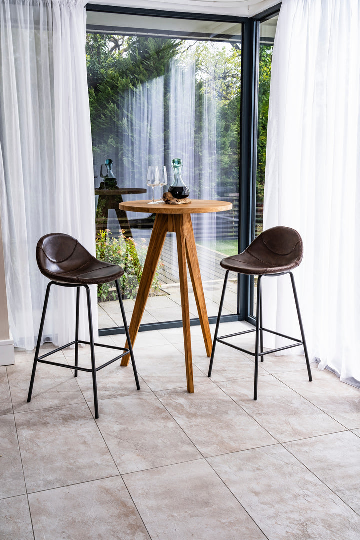 Lunmere Baseball Barstool Chestnut SET OF 2