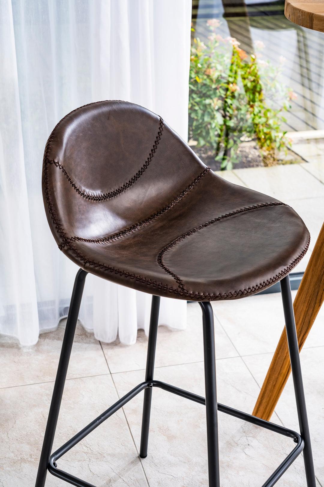 Lunmere Baseball Barstool Chestnut SET OF 2