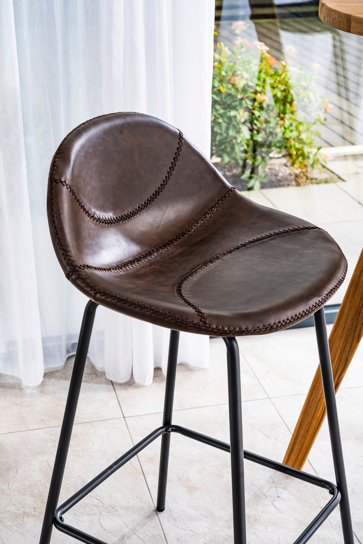 Lunmere Baseball Barstool Chestnut SET OF 2