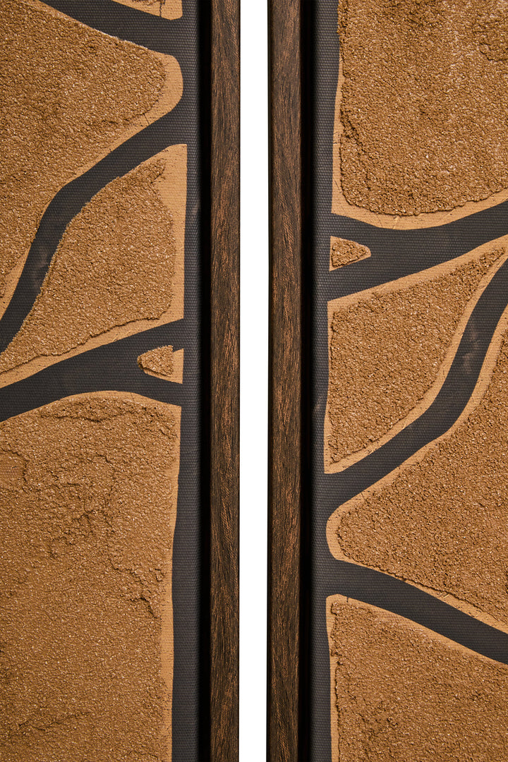 Art Of Textured Brown Sundown 2 Set and Wall Black