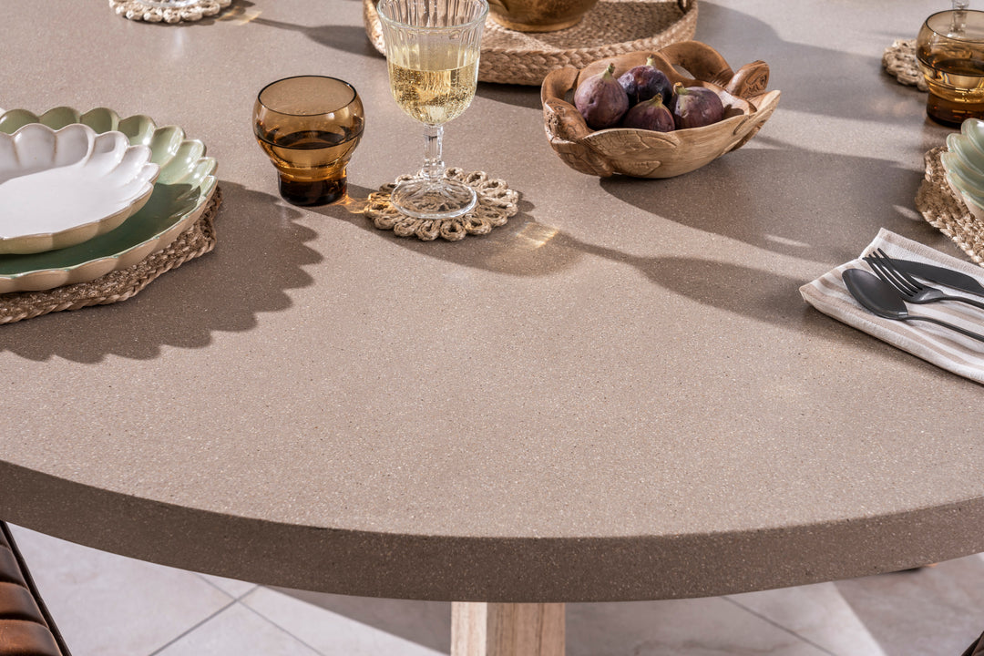 Ferrowe Oatmeal Round Dining Table