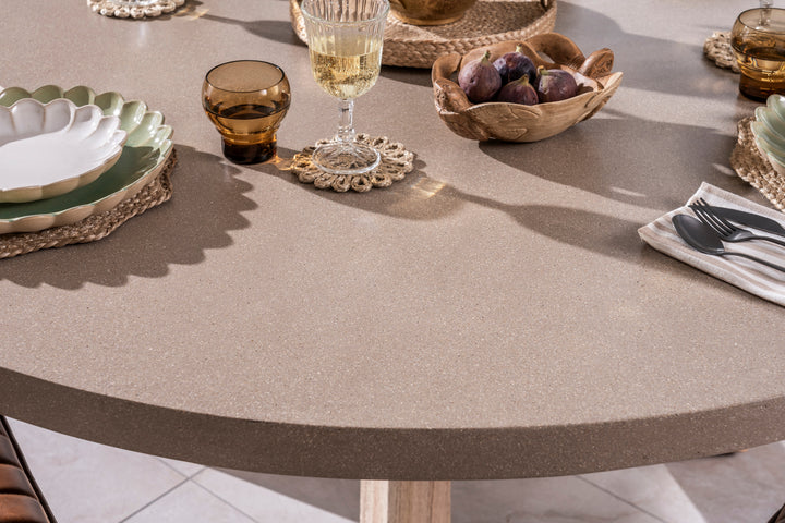 Ferrowe Oatmeal Round Dining Table