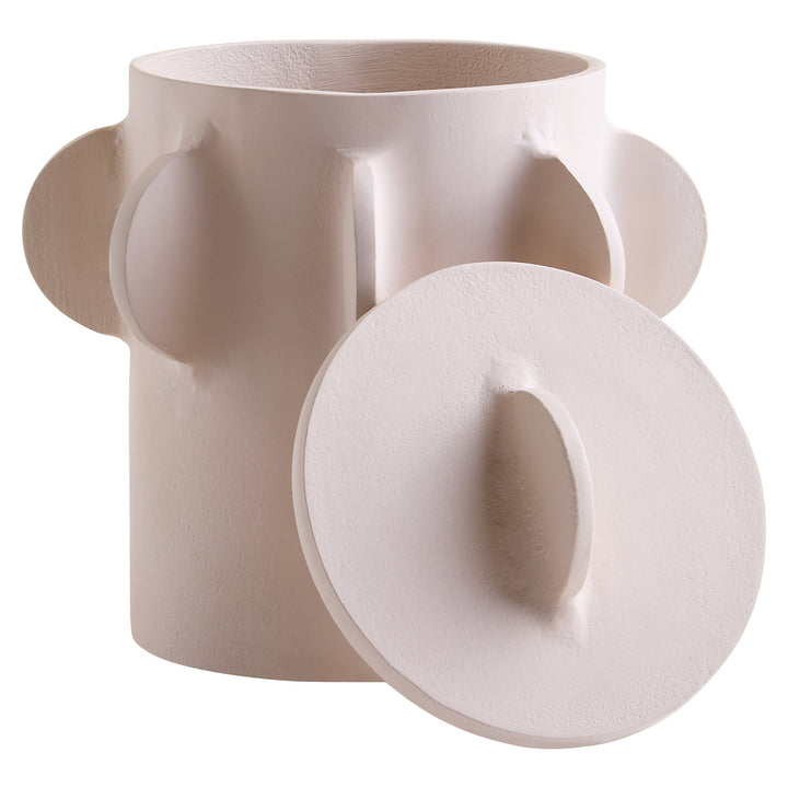 Textured Small Terrace Round Box Cream