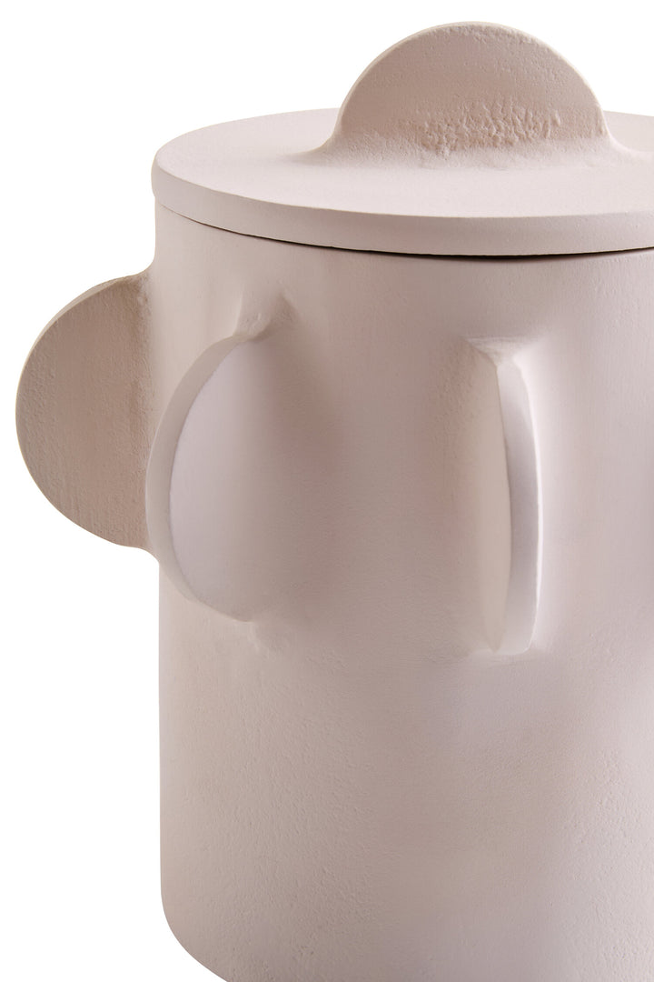 Textured Small Terrace Round Box Cream