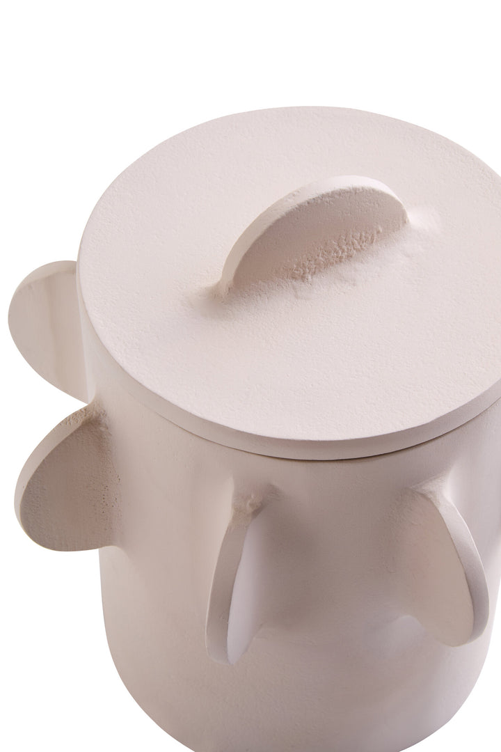 Textured Small Terrace Round Box Cream