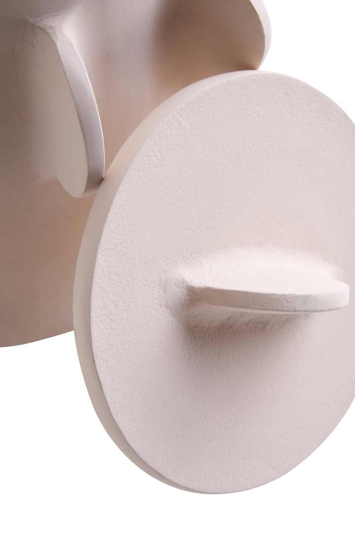 Textured Small Terrace Round Box Cream