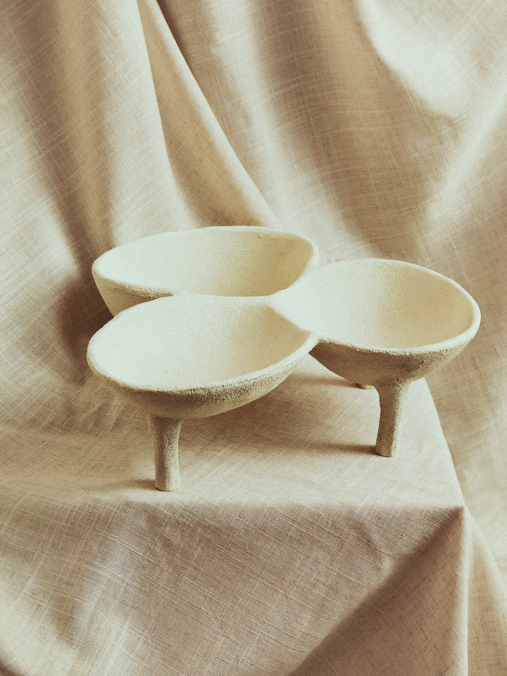 Bowl White Montrelle Abstract Textured
