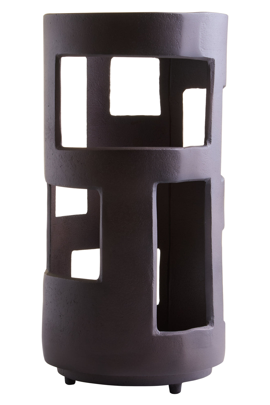 Candle Terrace Textured Large Holder Brown