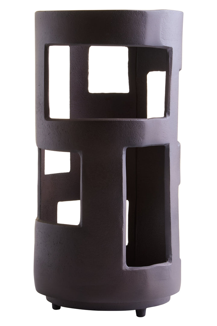 Candle Terrace Textured Large Holder Brown