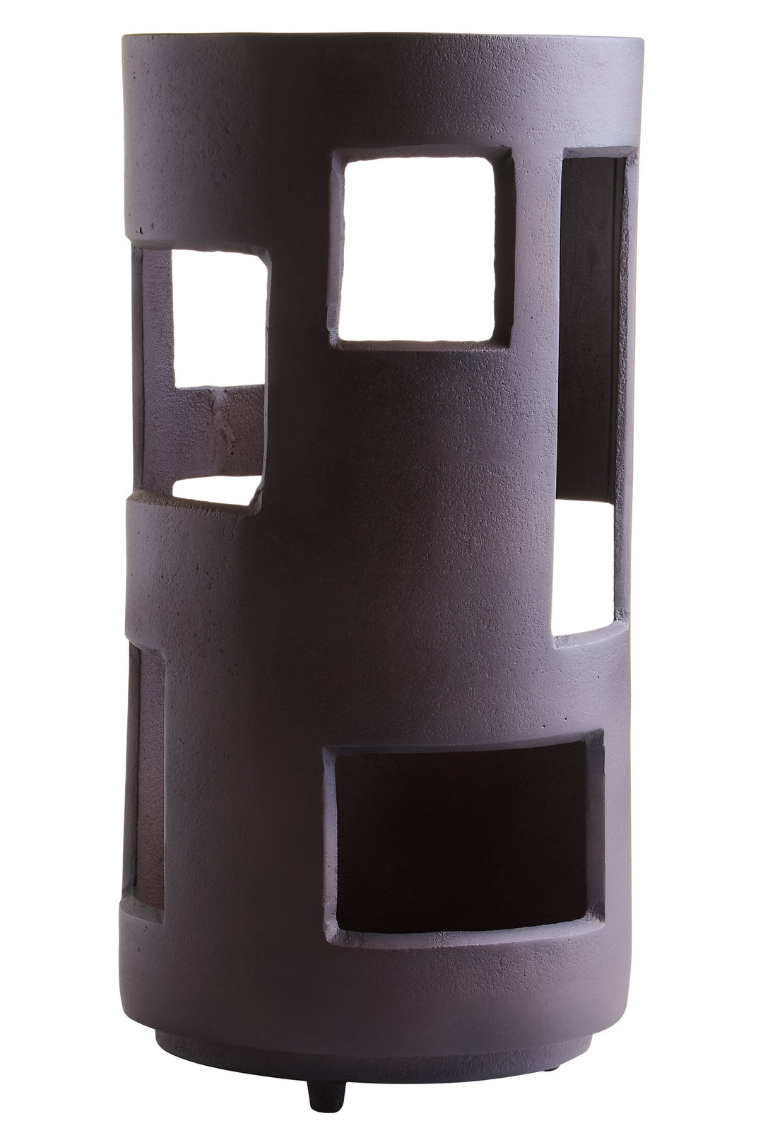 Candle Terrace Textured Large Holder Brown