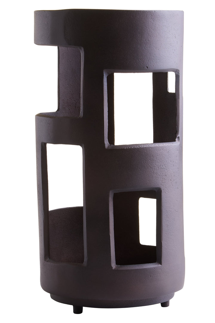 Candle Terrace Textured Large Holder Brown