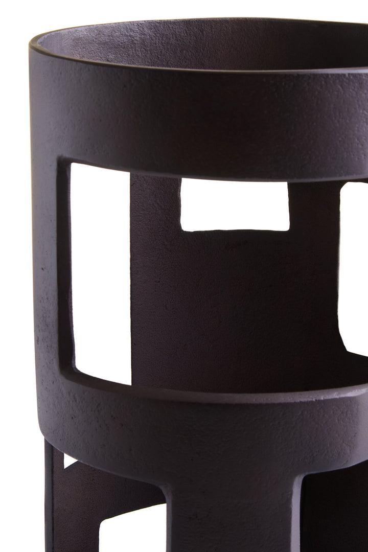 Candle Terrace Textured Large Holder Brown