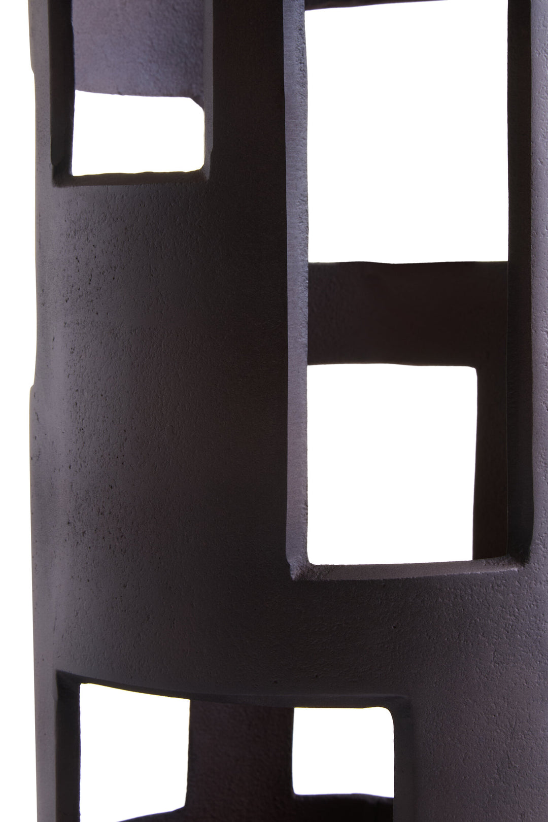 Candle Terrace Textured Large Holder Brown