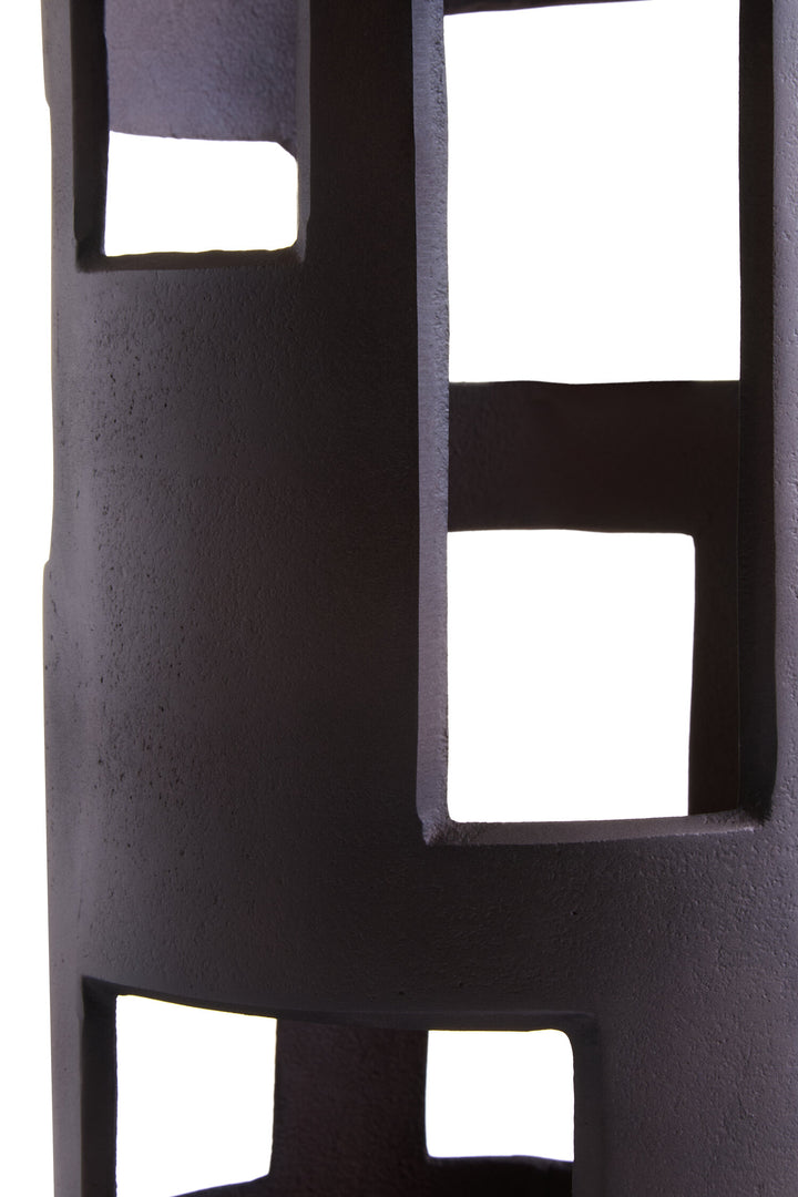 Candle Terrace Textured Large Holder Brown