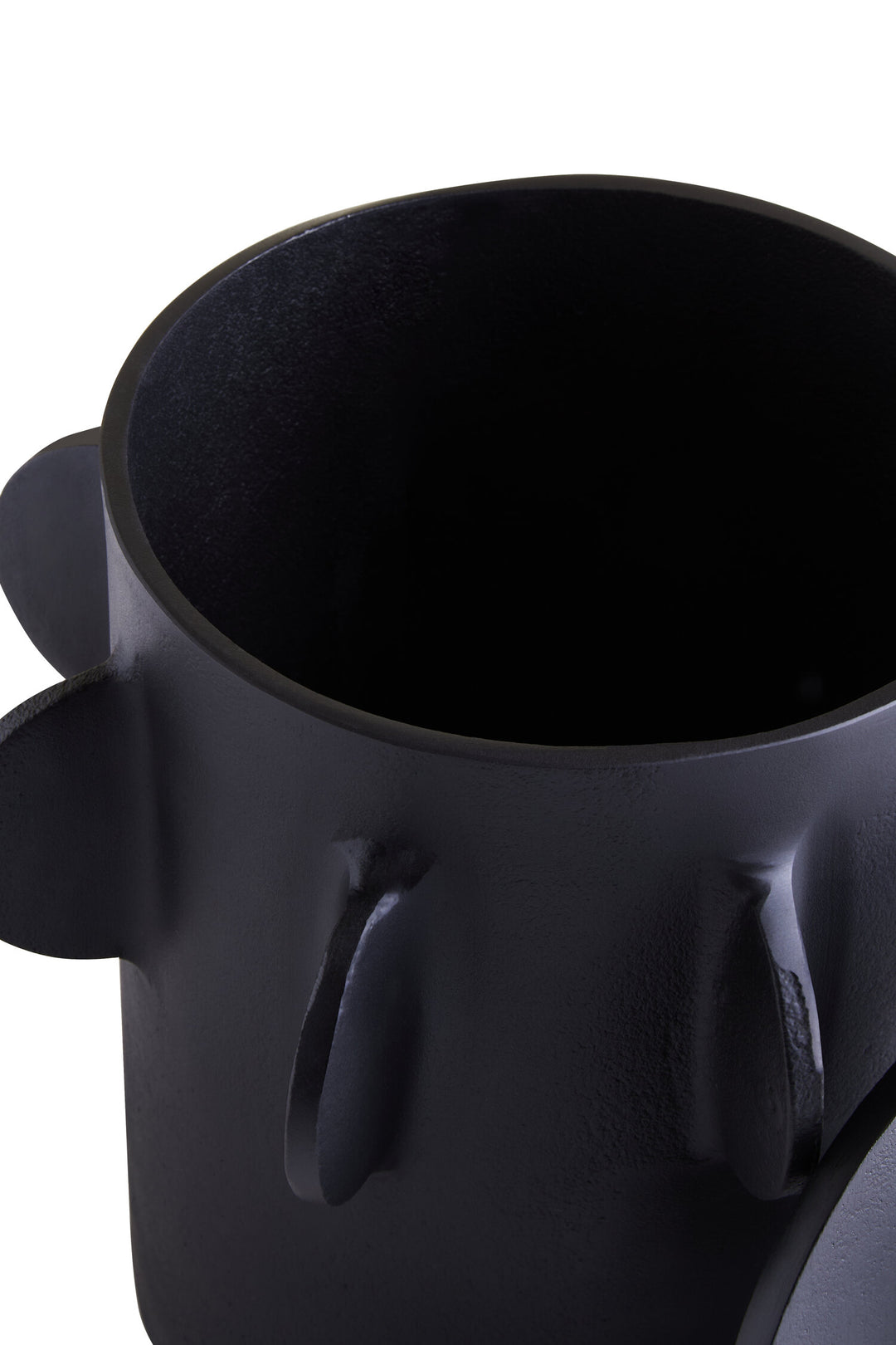 Black Large Round Box Terrace Textured