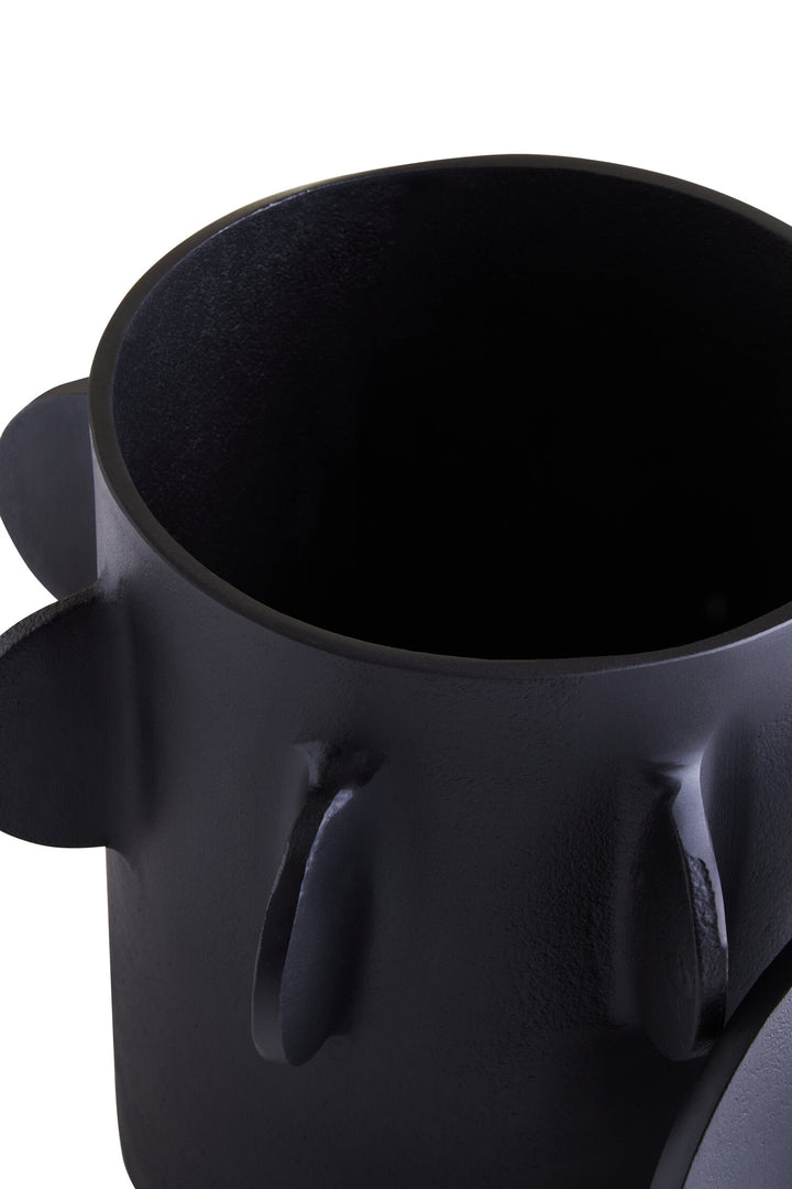 Black Large Round Box Terrace Textured
