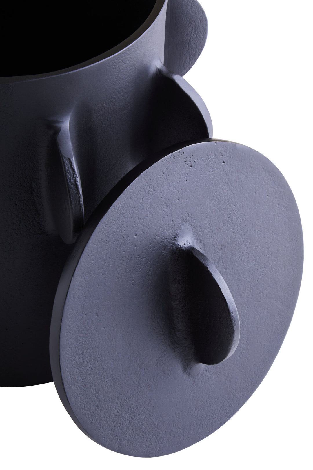 Black Large Round Box Terrace Textured
