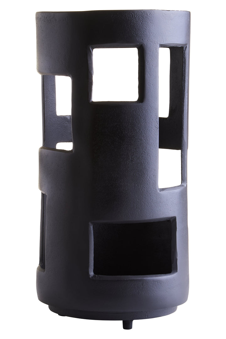 Black Holder Candle Textured Terrace Large