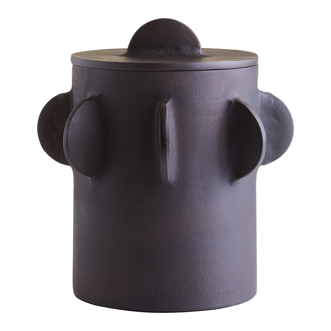 Large Terrace Round Brown Textured Box