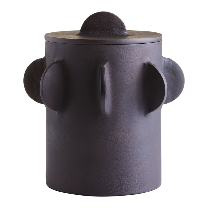 Large Terrace Round Brown Textured Box