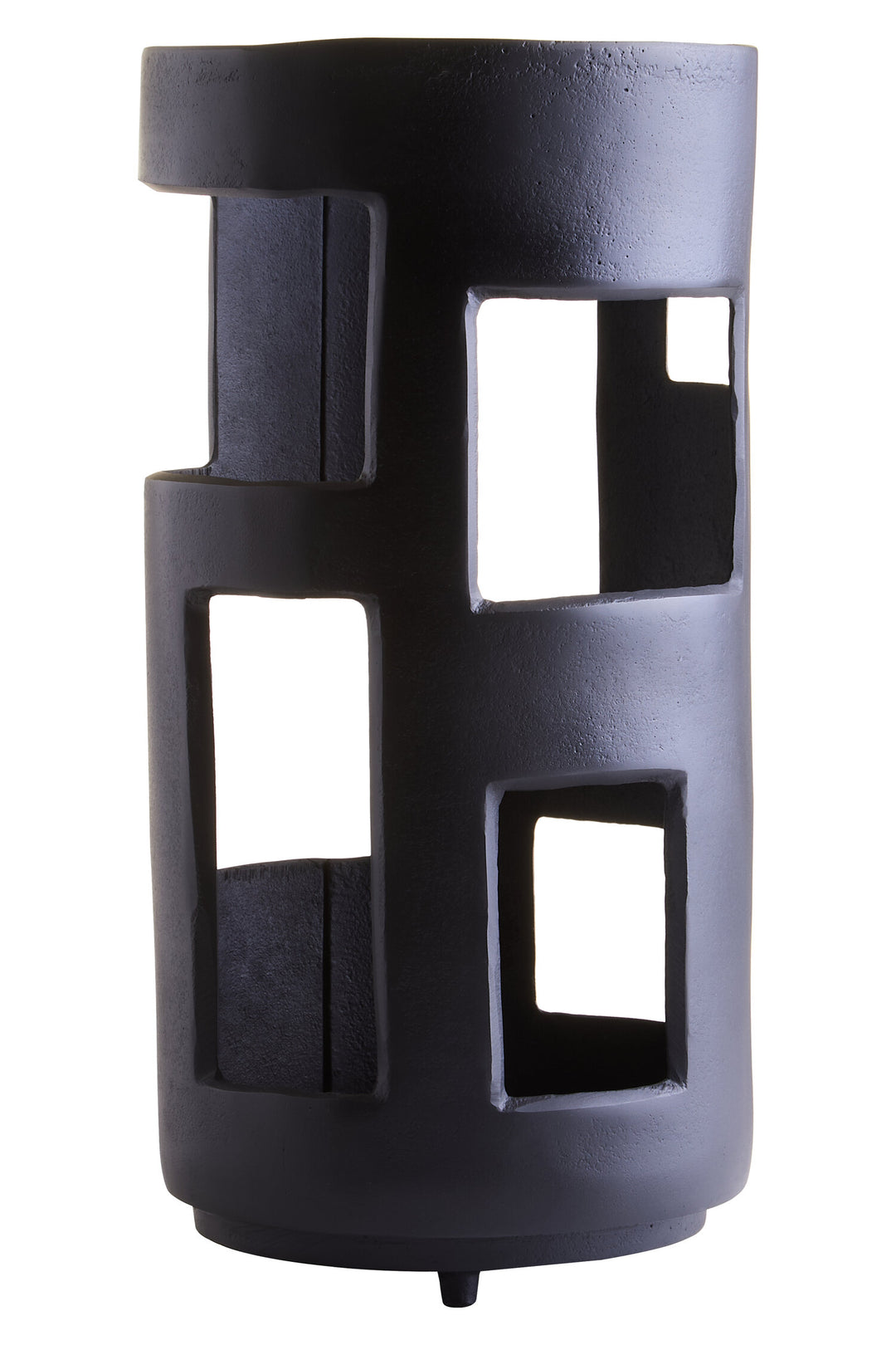 Black Holder Candle Textured Terrace Large