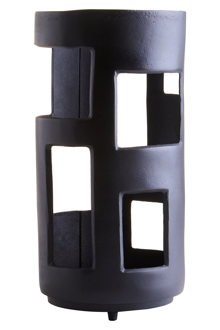 Black Holder Candle Textured Terrace Large