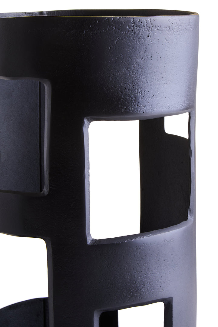 Black Holder Candle Textured Terrace Large