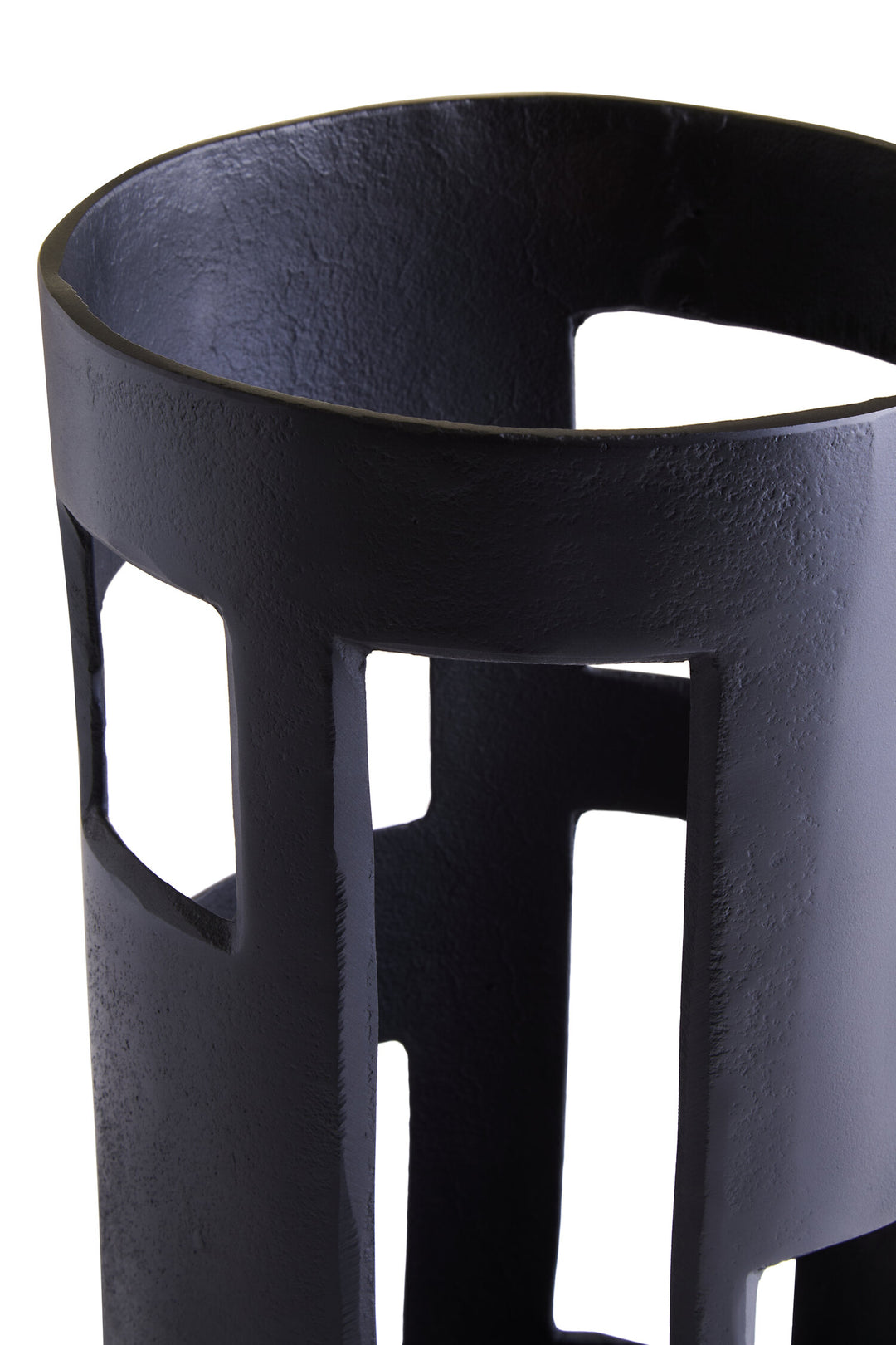 Black Holder Candle Textured Terrace Large