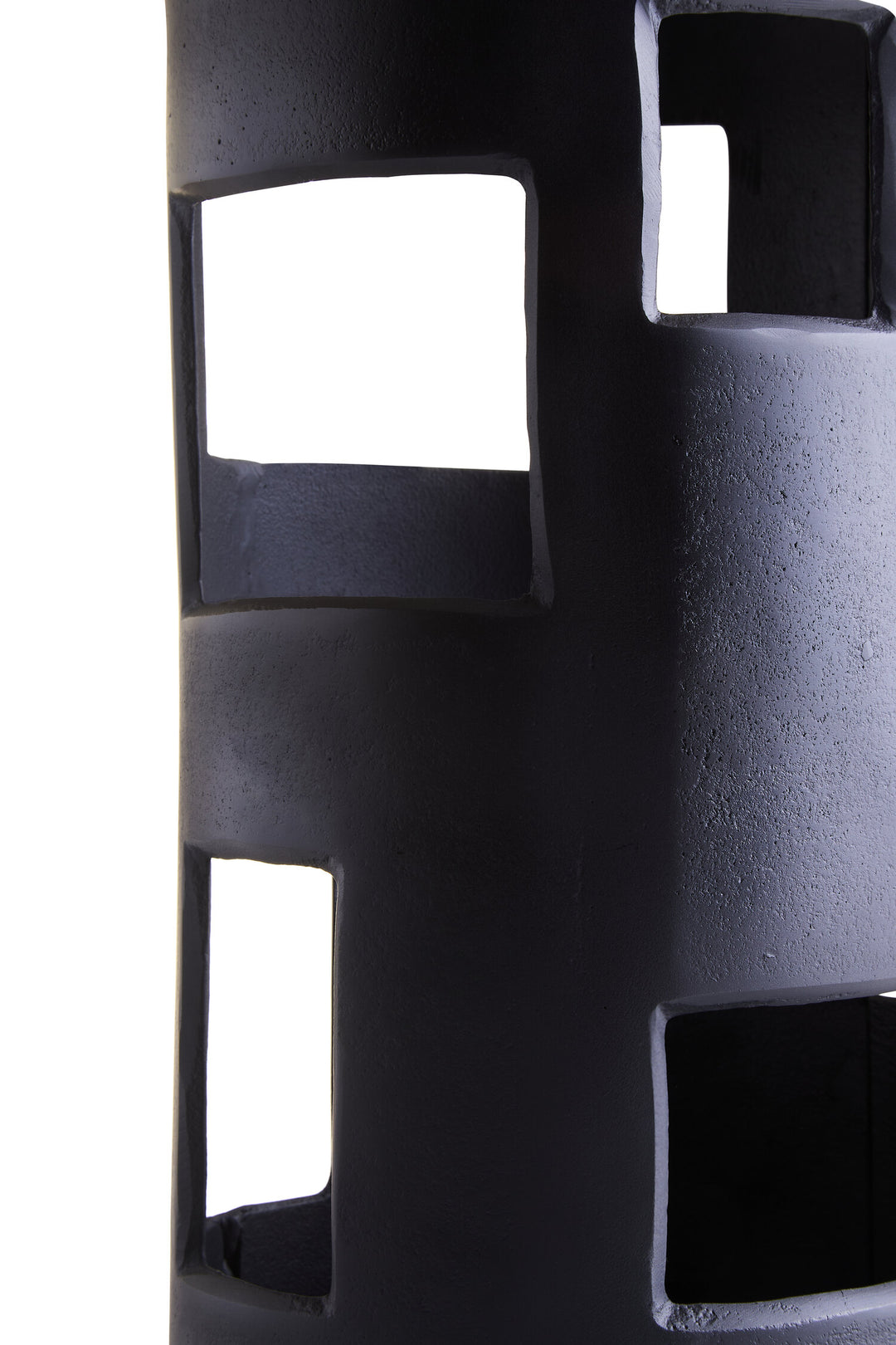 Black Holder Candle Textured Terrace Large