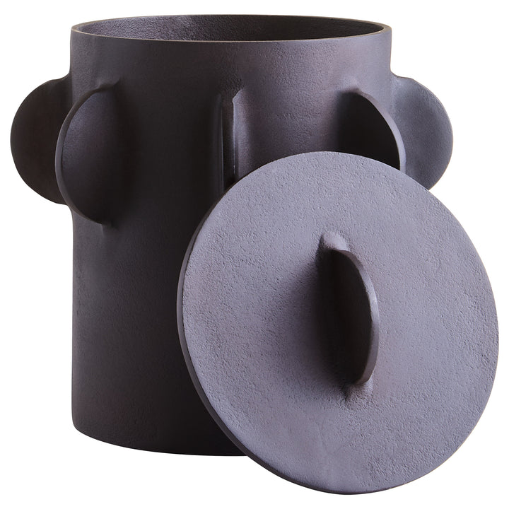 Large Terrace Round Brown Textured Box