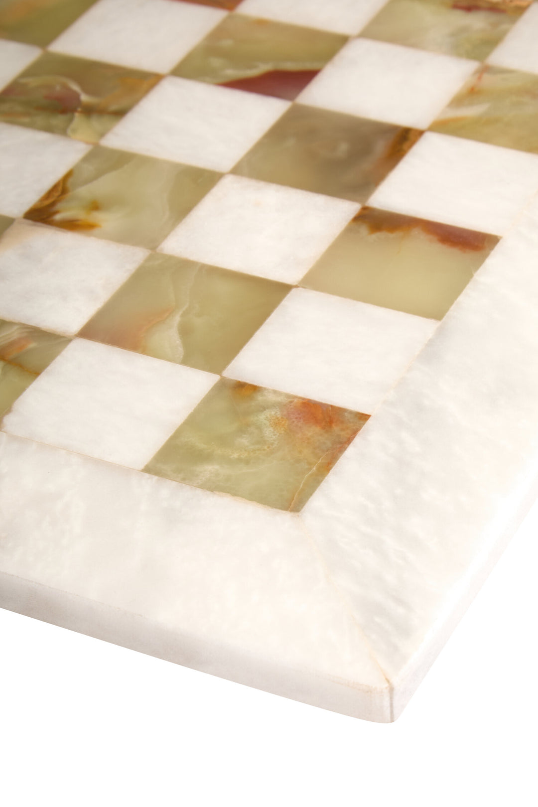 Set Green Marble Large Onyx Tac Tic Chess White and
