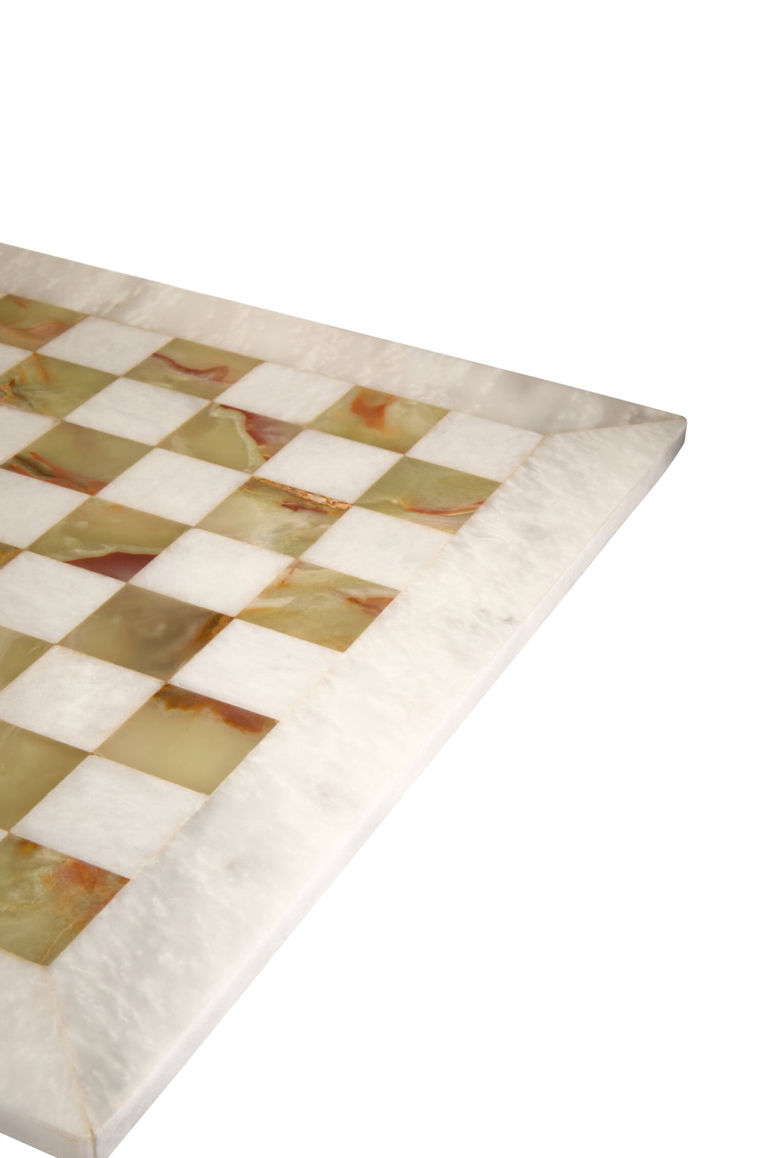 Set Green Marble Large Onyx Tac Tic Chess White and