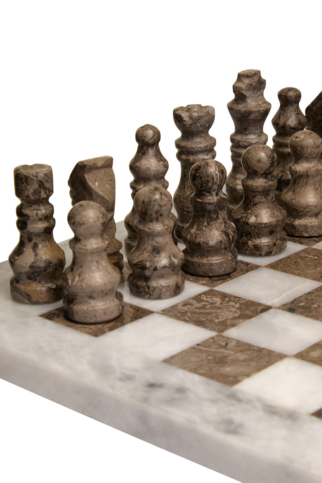 Marble Small Tac and White Set Chess Grey Tic