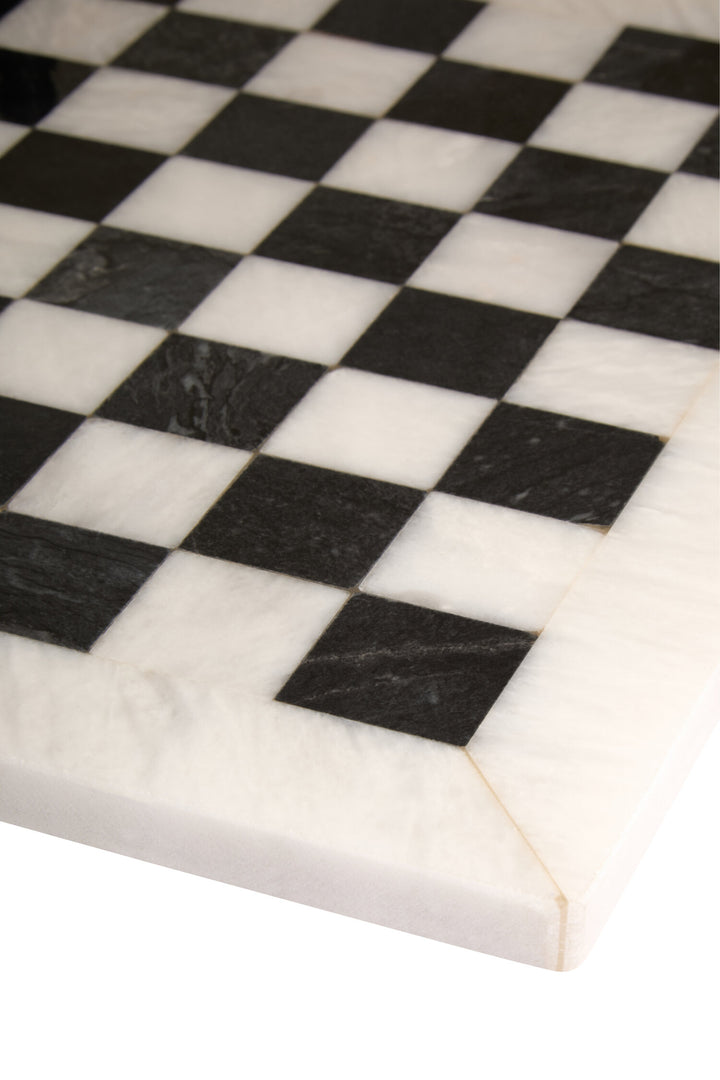 Black and Small Tac Tic White Chess Set Marble