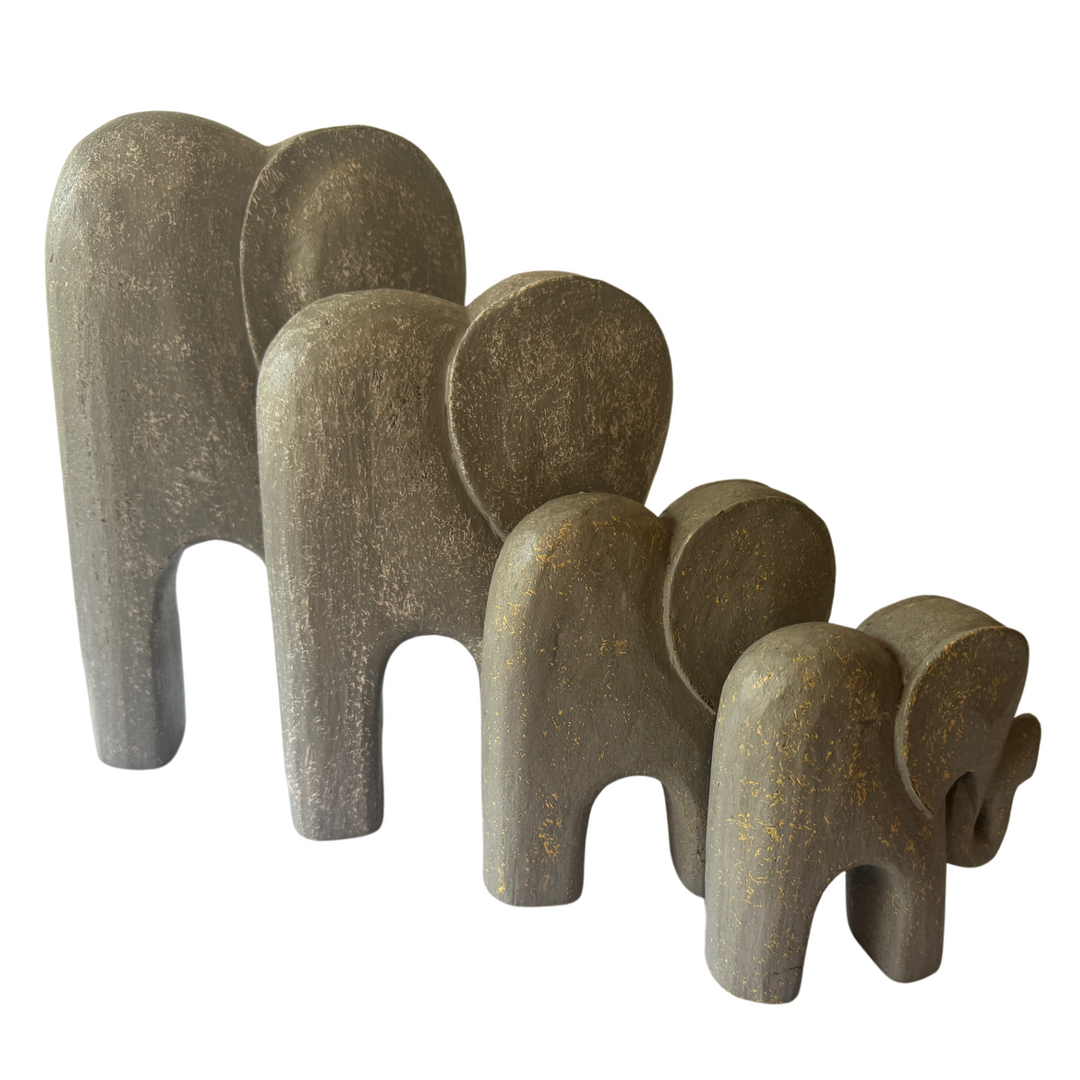 Set of 4 Orelle Elephant - Grey