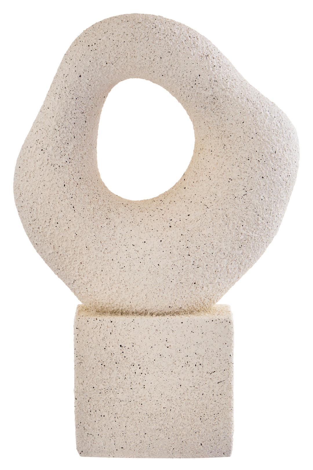 Abstract Dune Cream On Textured Sculpture Loop Pedestal