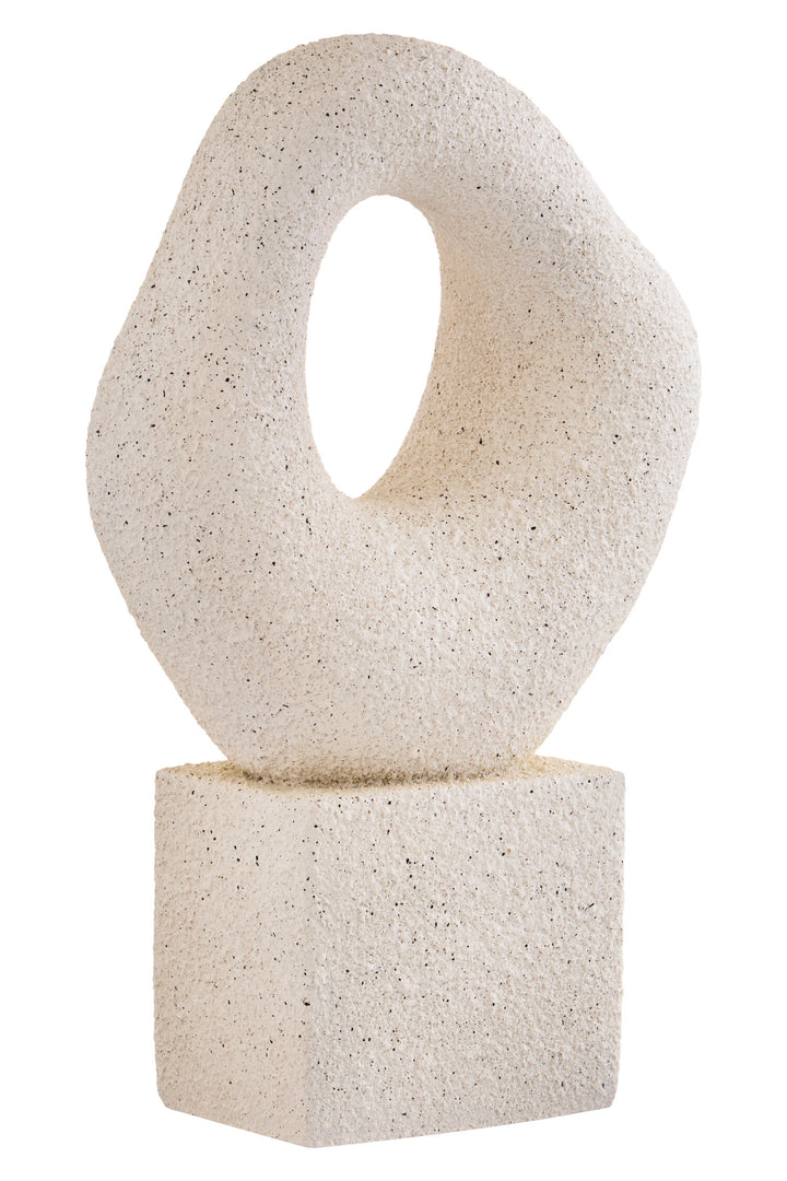 Abstract Dune Cream On Textured Sculpture Loop Pedestal