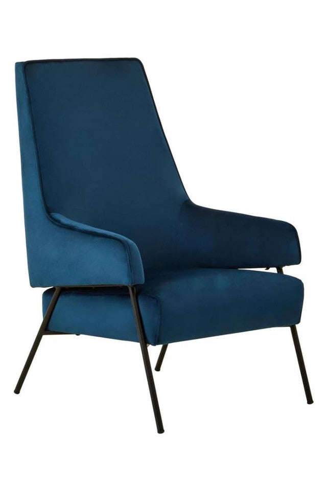 Darlisse Blue Velvet Chair